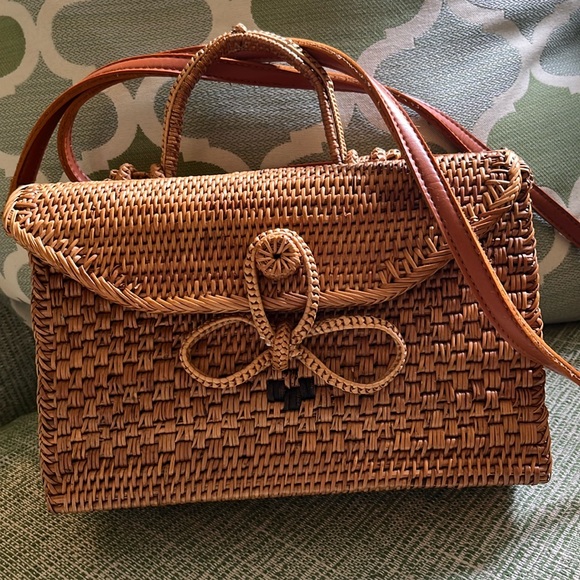 Anthropologie Handbags - Anthropologie wicker box bag shoulder purse. EUC